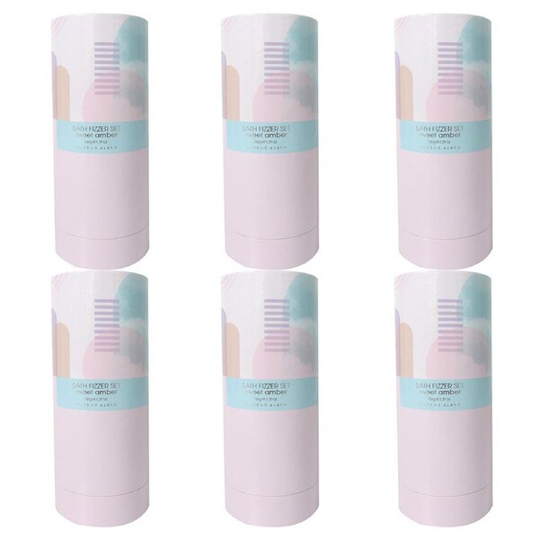 6x Wicked Sista Bath/Spa Fizzer Fragance Set 150g Sweet Amber/Pastel Abstracts