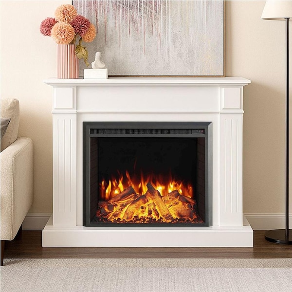 Berwick 2000W Electric Fireplace Heater White Mantel Suite with 30" Starlight Insert