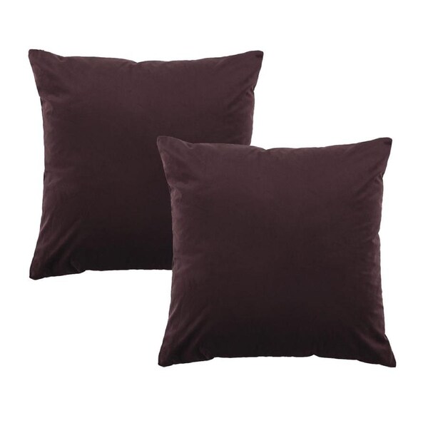 Bianca Pair of Vivid Coordinates Velvet European Pillowcases Plum 65 x 65cm