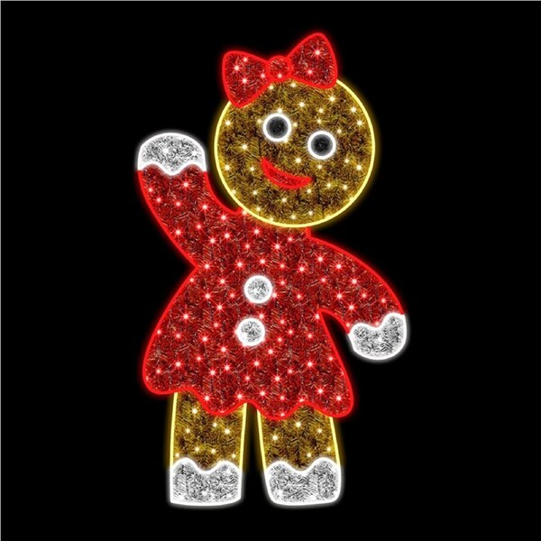 Candy Cane Gingerbread Girl 170cm Rope Light Motif