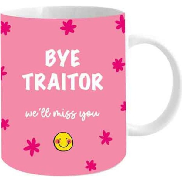Bye Traitor 360ml Ceramic Coffee/Tea Mug Water/Milk Novelty Drink Cup w/ Handle