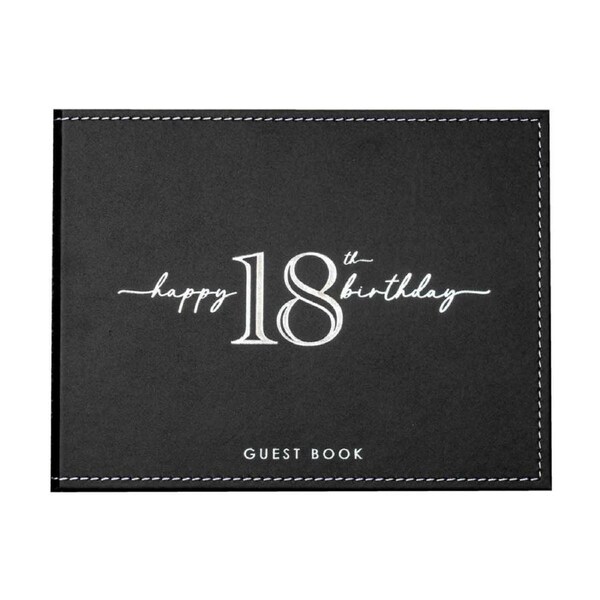 Guest Book Vinyl 18th Birthday Party Signature Pad Novelty Keepsake Black 23cm