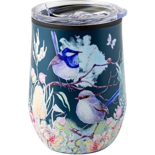 Australian Flora Blue Wren 360ml S/S Vacuum Insulated Tumbler Double Walled Mug