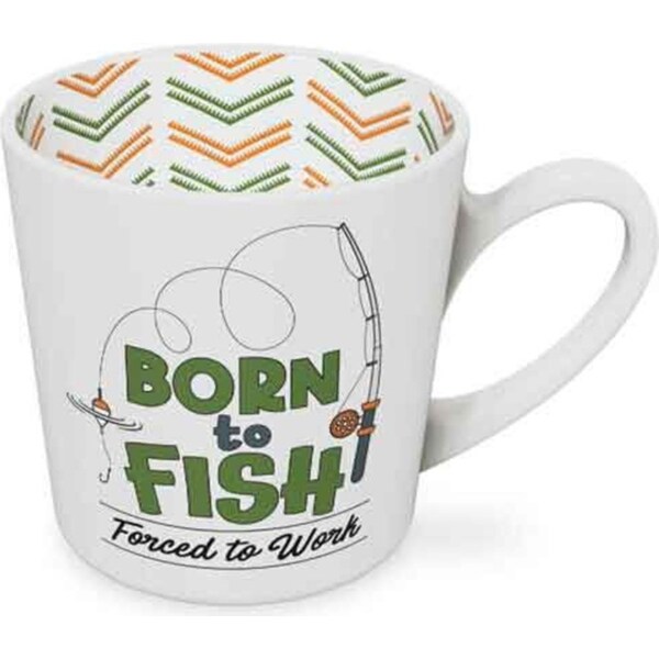 Born to Fish Beautiful on the Inside 420ml/10cm New Bone China Mug w/ Handle