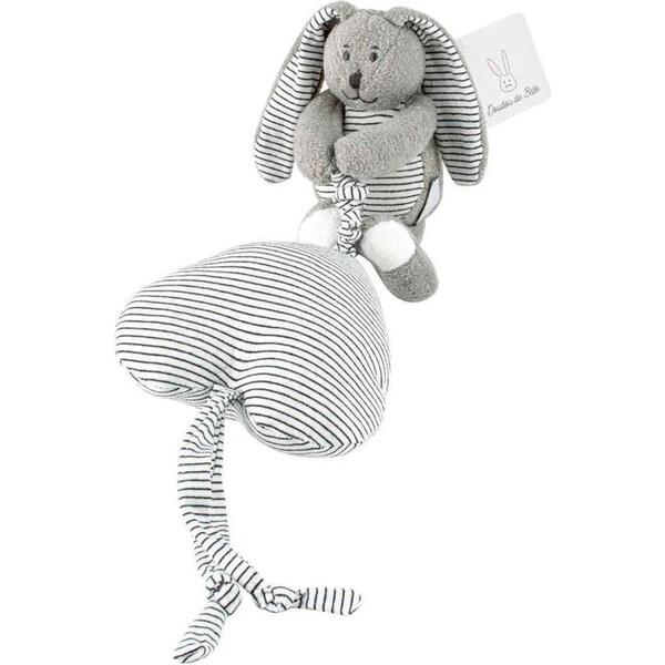 Striped Musical Bunny Kids/Baby Cuddly Soft Plush Animal Fun Play Toy White 15cm