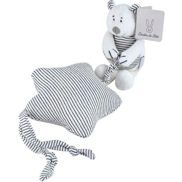 Striped Musical Bear Kids/Baby Cuddly Soft Plush Animal Fun Play Toy White 15cm