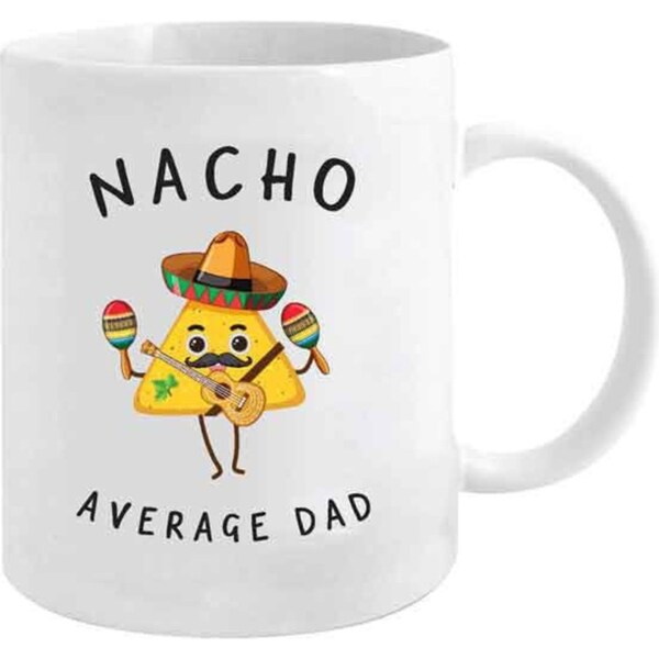 Nacho Average Dad 800ml Ceramic Giant Coffee Mug w/ Handle Father's Gift White