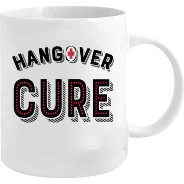 Hang Over Cure 800ml Ceramic Giant Coffee Drink Mug w/ Handle Funny Gift White