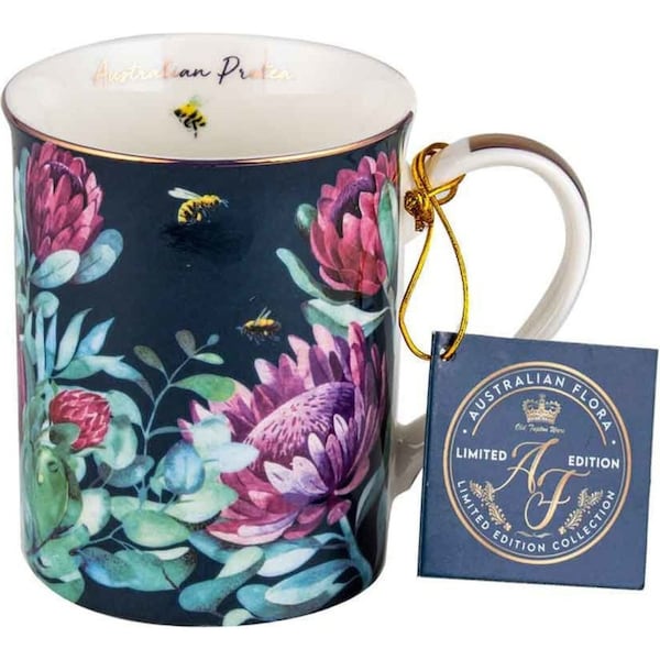 Australian Flora Protea 360ml Coffee Mug New Bone China Drink Cup w/ Handle