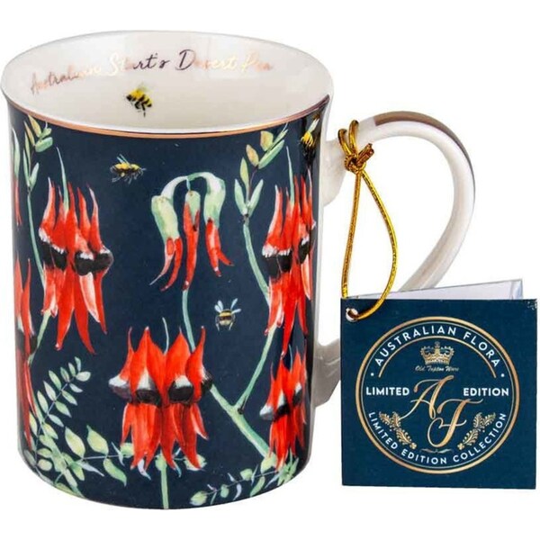 Australia Flora Desert Pea 360ml Coffee Mug New Bone China Drink Cup w/ Handle