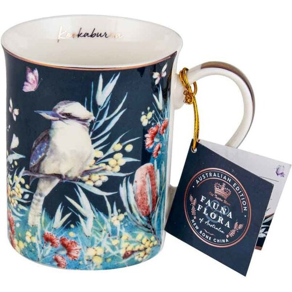 Australian Flora Kookaburra 360ml Coffee Mug New Bone China Drink Cup w/ Handle