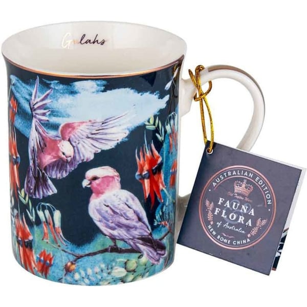 Australian Flora Galah 360ml Tea/Coffee Mug New Bone China Drink Cup w/ Handle