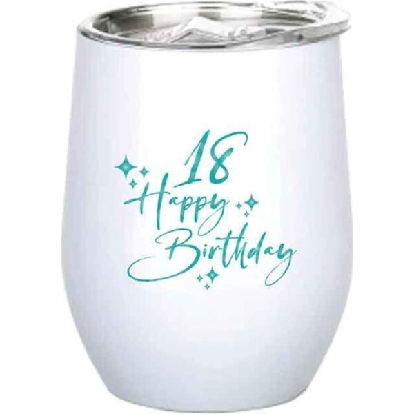 18th Birthday 360ml S/S Vacuum Insulated Tumbler Double Walled Drink Mug Teal