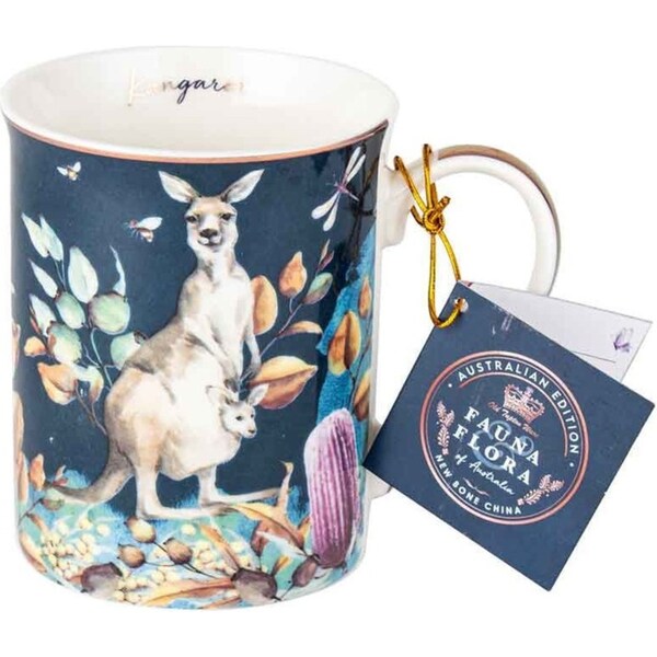 Australian Flora Kangaroo 360ml Coffee Mug New Bone China Drink Cup w/ Handle