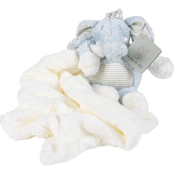 Plush Elephant Toy w/ Cuddle Blanket Baby/Newborn Security Comforter Blue 25cm