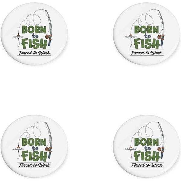 4x Born to Fish Beautiful on the Inside Ceramic Coaster Round Drink Mat Pad 10cm
