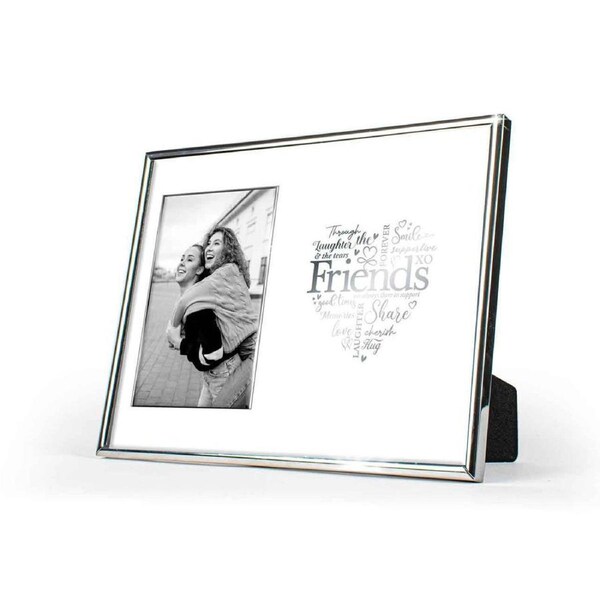 Friends Free-Standing 6x4'' Photo Frame Rectangle Picture Display Silver Edged