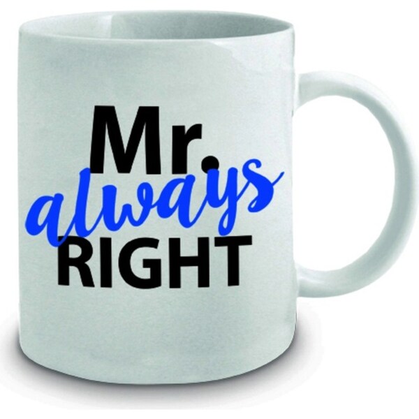 Mr. Always Right 360ml Ceramic Coffee/Tea Milk Mug Drinking Water Cup w/ Handle