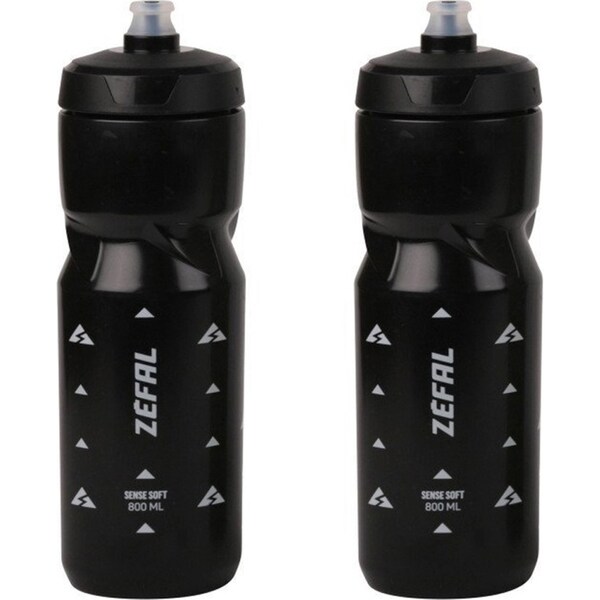 2x Zefal Sense Soft 80 Bike Water Drink Bottle Outdoor Cycling Sports 800ml BLK