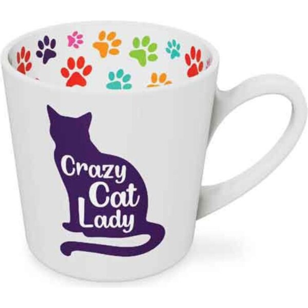 Crazy Cat Lady Beautiful on the Inside 420ml/10cm Ceramic Coffee Mug w/ Handle
