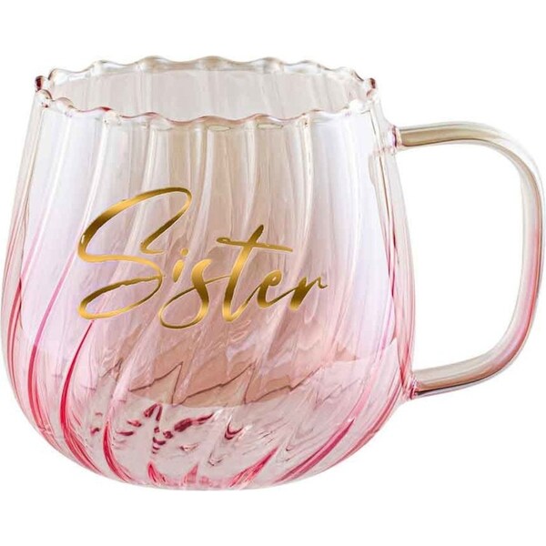 Sister Glass 670ml/10cm Coffee/Tea/Milk Mug Drinking Water Cup w/ Handle Pink