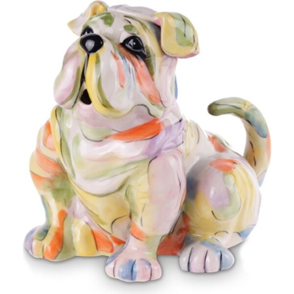 Bulldog Teapot Ceramic Hot Drink Tea Container Coffee Brew Pot w/ Handle 28cm