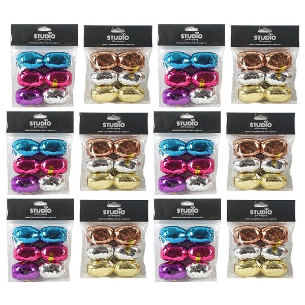 72pc Studio Gift Wrapping Metallic Curling Ribbon Party Set Party Decor Asstd