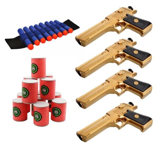 Kids Safe Police Gun Party Pack Toy Foam Blaster Pack x 4