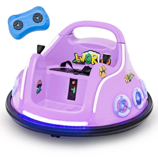 Babyjoy Kids Bumper Car 12V Electric Ride On Toy 360° Spin Bumping Toy Car w/Remote Control Children Gift