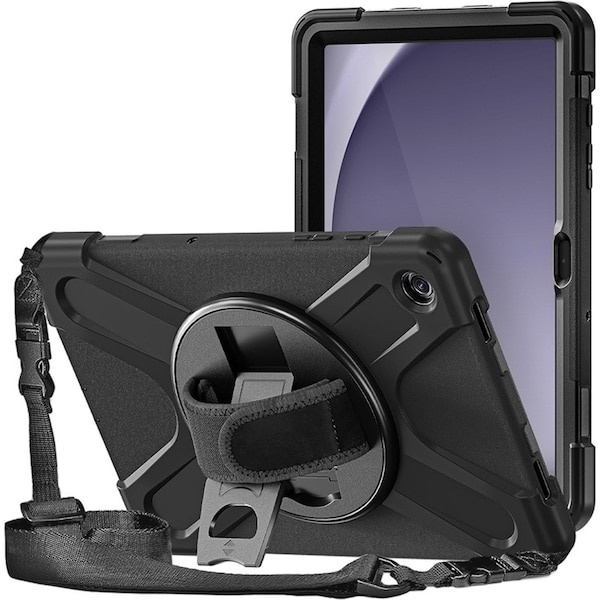 3SIXT Shockproof Apache Case w/ Shoulder Strap For Galaxy Tab A7 LTE Black