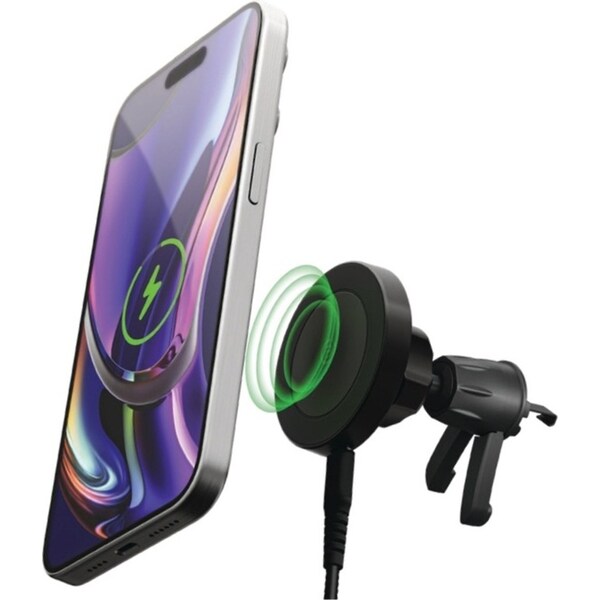 3sixT Magnetic Wireless Charger Car Vent Mount 360 Rotation Charging Black