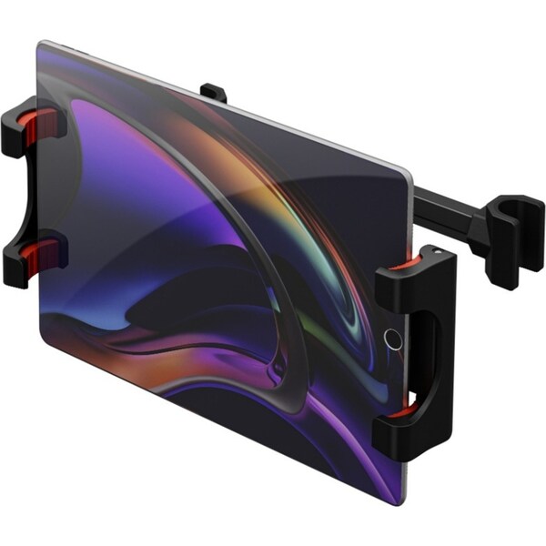 3sixT Car Headrest Smartphone/Tablet Silicone Clip Clamp Mount 4.7-12.9in BK