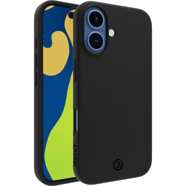 3sixT PureFlex+ Silicone Case Back Cover Protect For Apple iPhone 16 Black