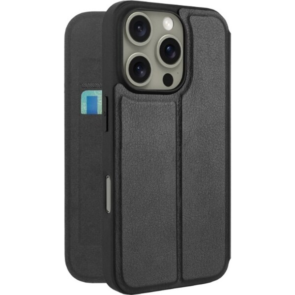 3sixT SlimFolio LTE Protective Case w/ Card Storage For iPhone 16 Pro Black