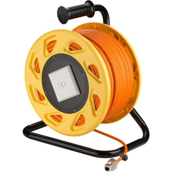 Goobay Portable RJ45 Network Cable Reel Extension w/CAT6A Socket 50m Orange