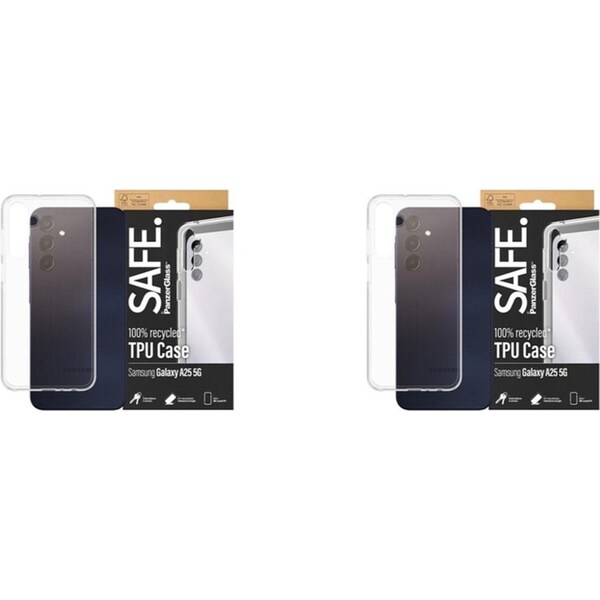 2PK PanzerGlass SAFE TPU Slim Case Cover Protection For Samsung Galaxy A25 Clear