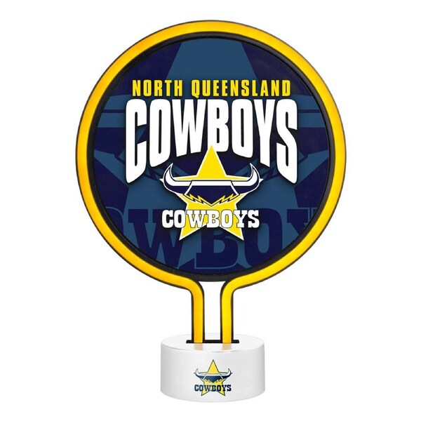 North QLD Queensland Cowboys NRL Team Light Up Neon Bar Sign
