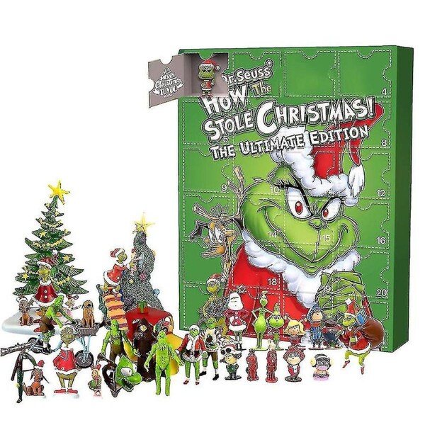 The Grinch 2024 Christmas Advent Calendar Figures Statue Toys Set 24 Days Xmas Countdown Calendars Kids Gifts