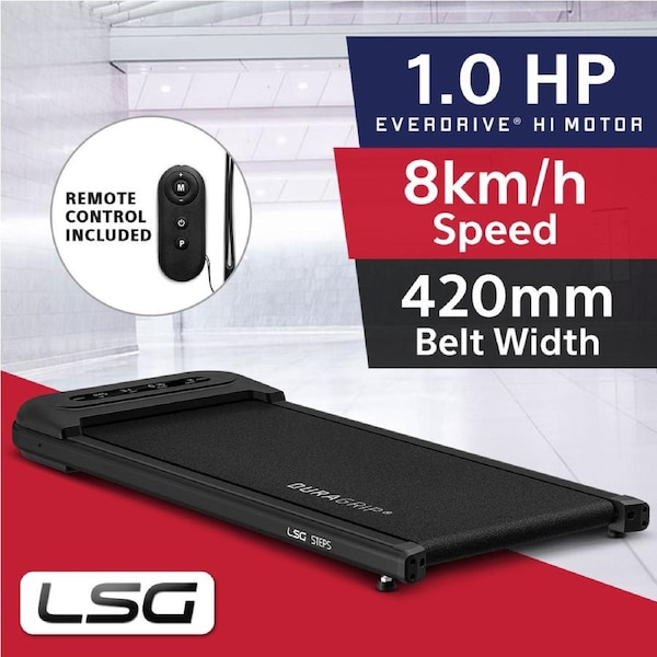 LSG STEPS 420mm Extra Wide Walking Pad Under Desk Treadmill 8km/h Speed Suitable for Walk & Work Home Office