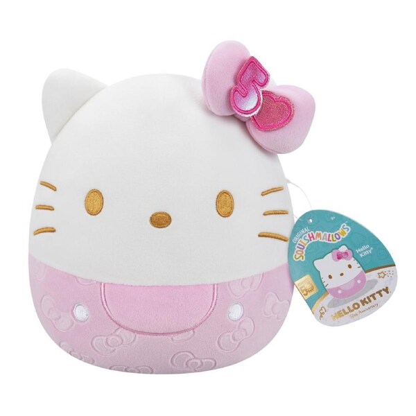 Squishmallows Hello Kitty 50th Anniversary Pink Bow 8 inch Plush