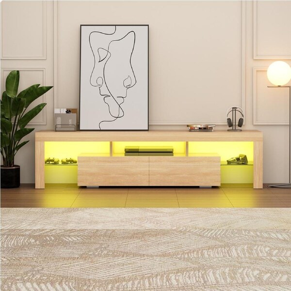ALFORDSON TV Stand Entertainment Unit LED 160cm Oak