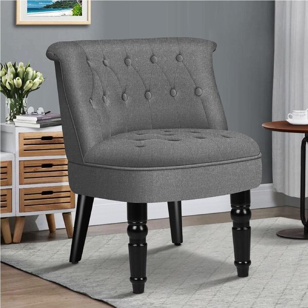 ALFORDSON Armchair Wooden Accent Chair Wingback Fabric Grey