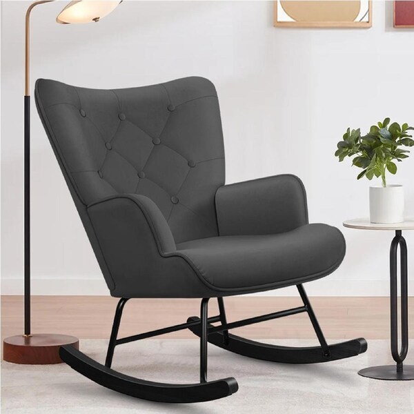 ALFORDSON Rocking Chair Armchair Velvet Accent