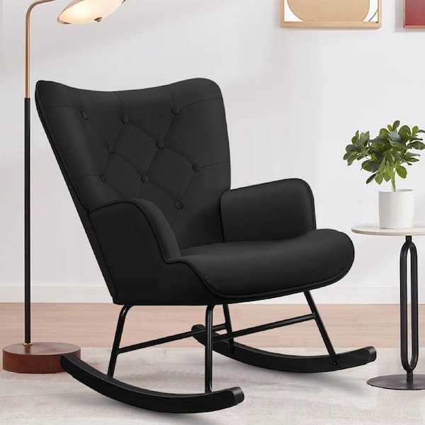ALFORDSON Rocking Chair Armchair Velvet Accent
