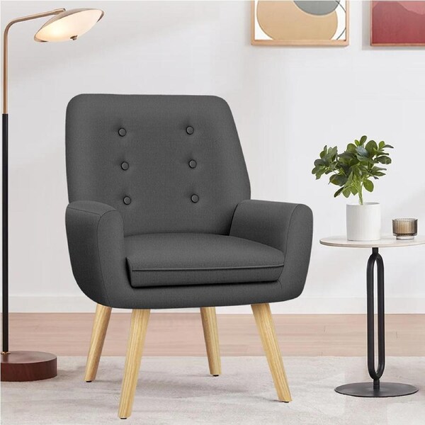 ALFORDSON Armchair Lounge Accent Chair Fabric Dark Grey