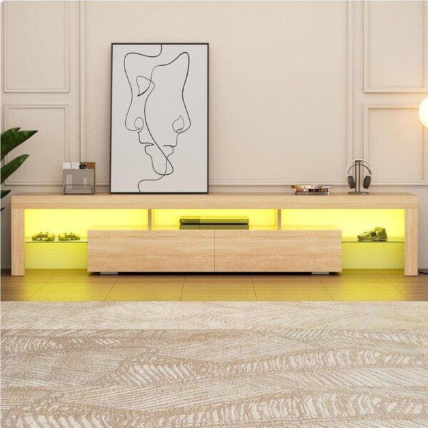 ALFORDSON TV Stand Entertainment Unit LED 200cm Oak