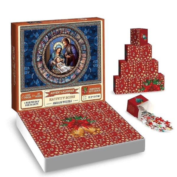 Puzzle Advent Calendar 2023, 1008 Pieces Puzzle 24 Days Christmas Countdown Advent Calendars, Christmas Gift Idea For Ki