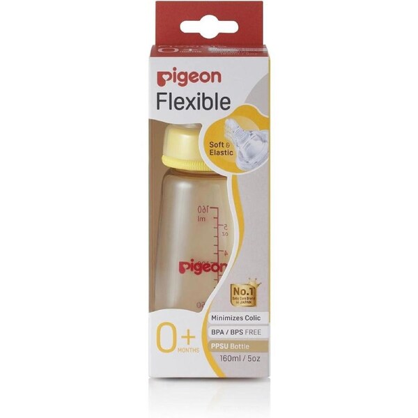 Pigeon Flexible Slim Neck Baby Bottle for 0+ Months Babies, 160ml, PPSU