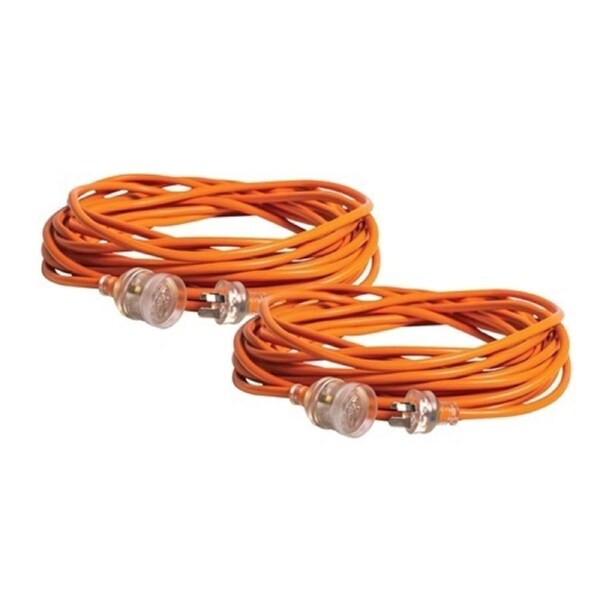 Aussie Traveller 15Amp Extension Lead 25m, 2 Pack