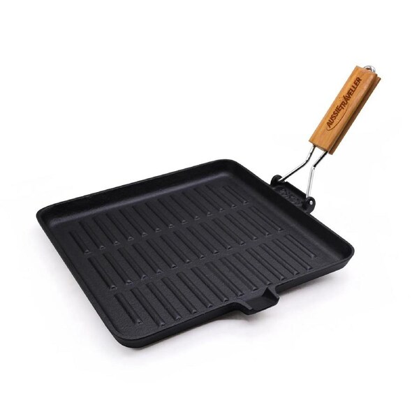 Aussie Traveller 24cm Square Cast Iron Frypan